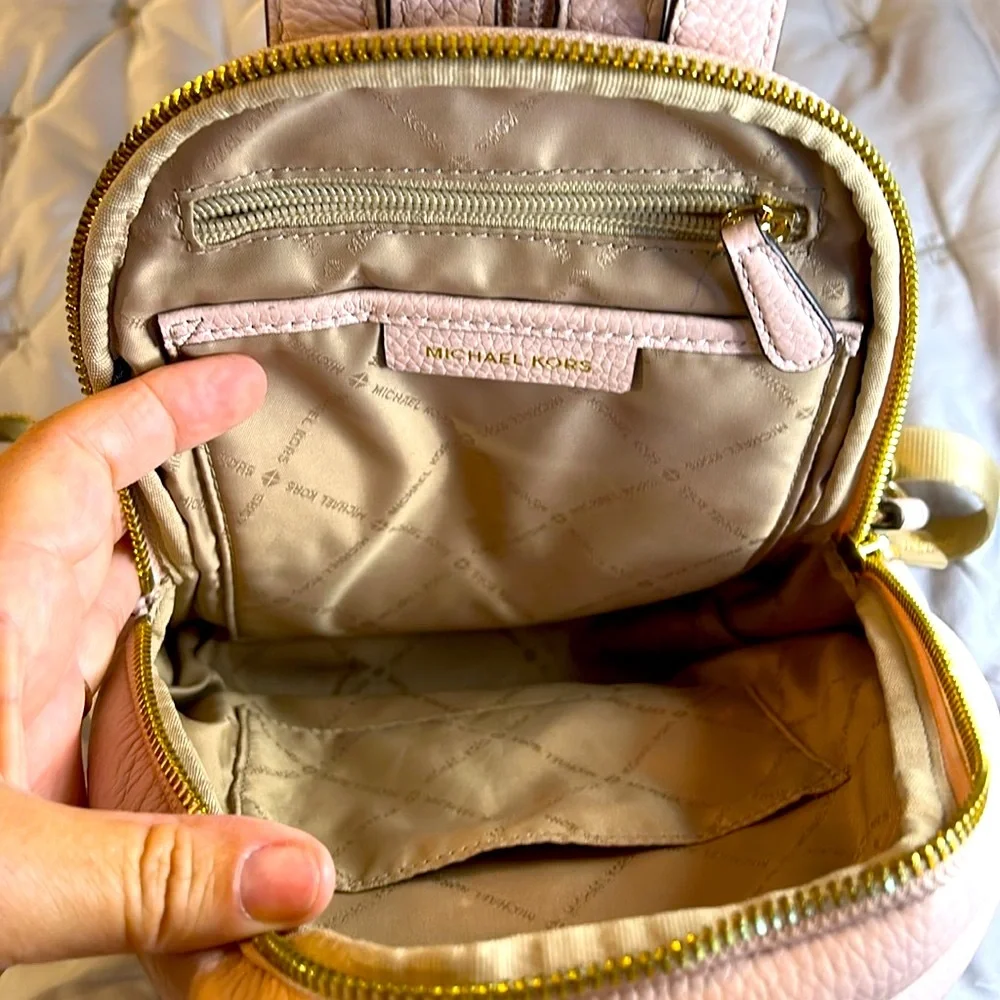 Michael Kors Pink Backpack Pebbled Leather